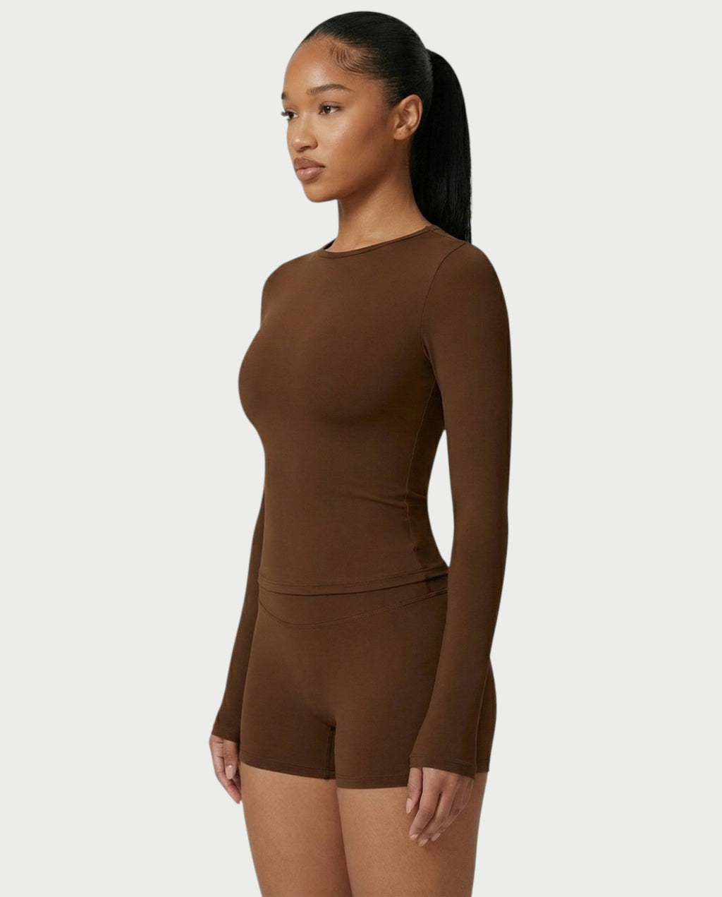 MELYA Long Sleeve Sporty Crew Neck Top
