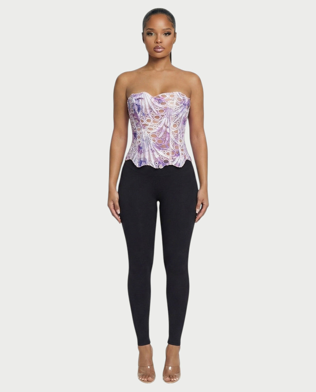 MARISSA Guipure Lace-up Back Corset Top