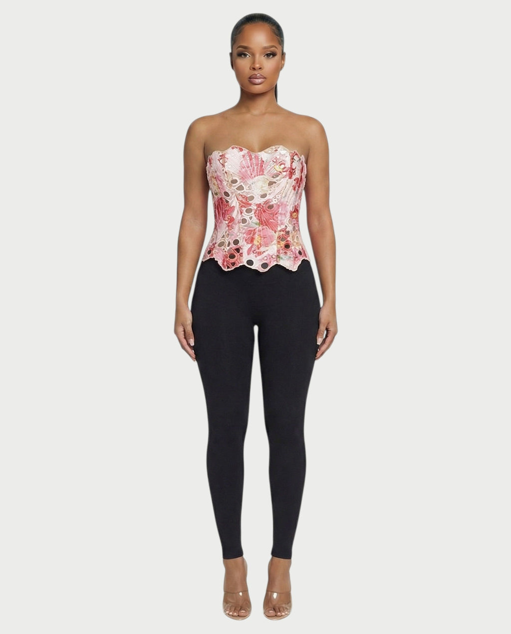 MARISSA Guipure Lace-up Back Corset Top