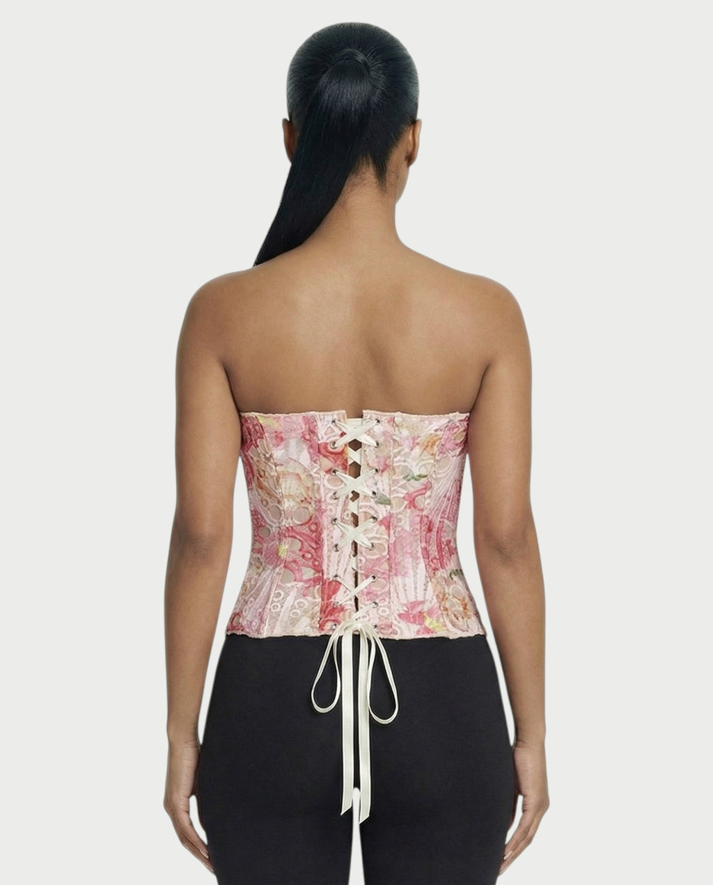 MARISSA Guipure Lace-up Back Corset Top