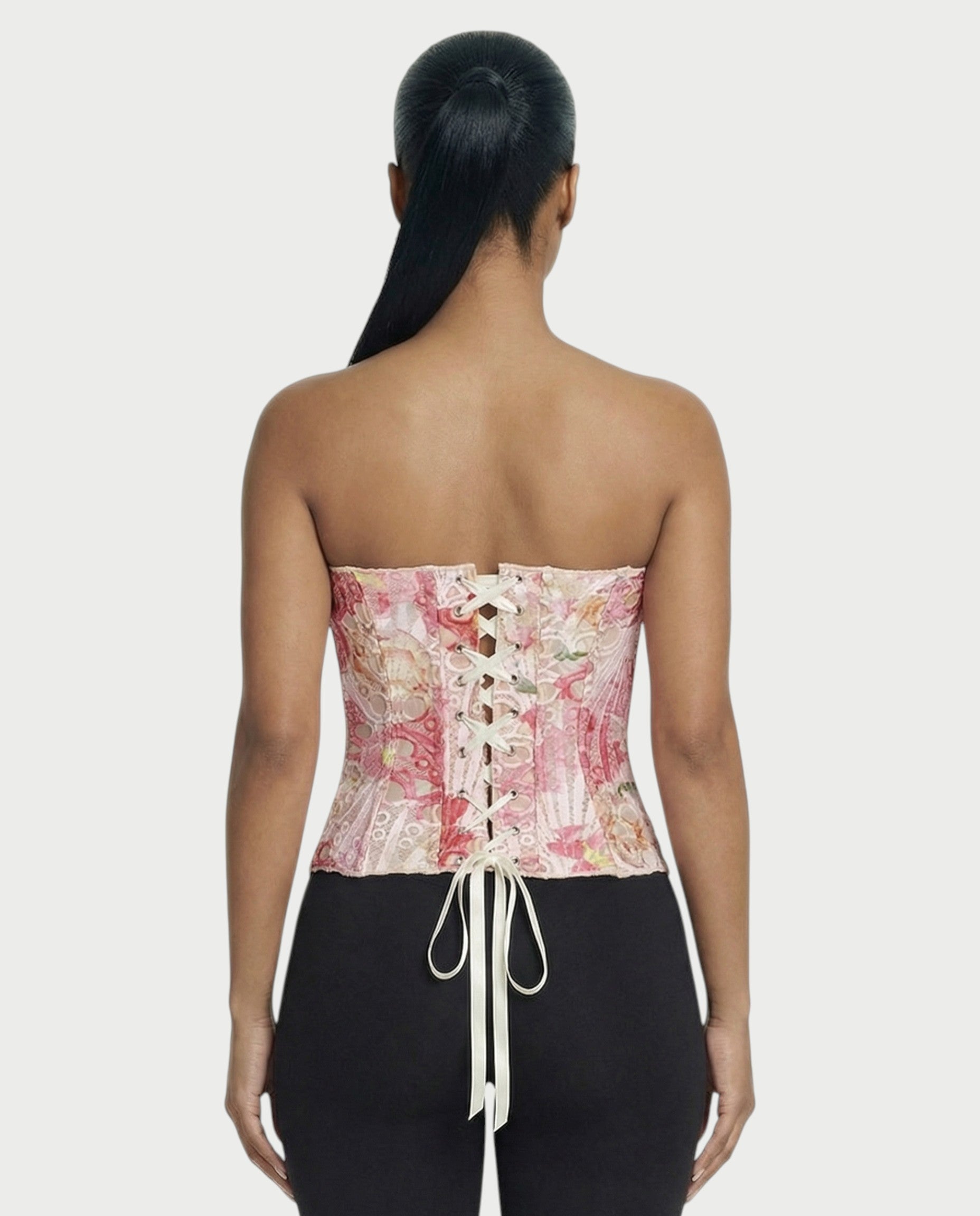 MARISSA Guipure Lace-up Back Corset Top