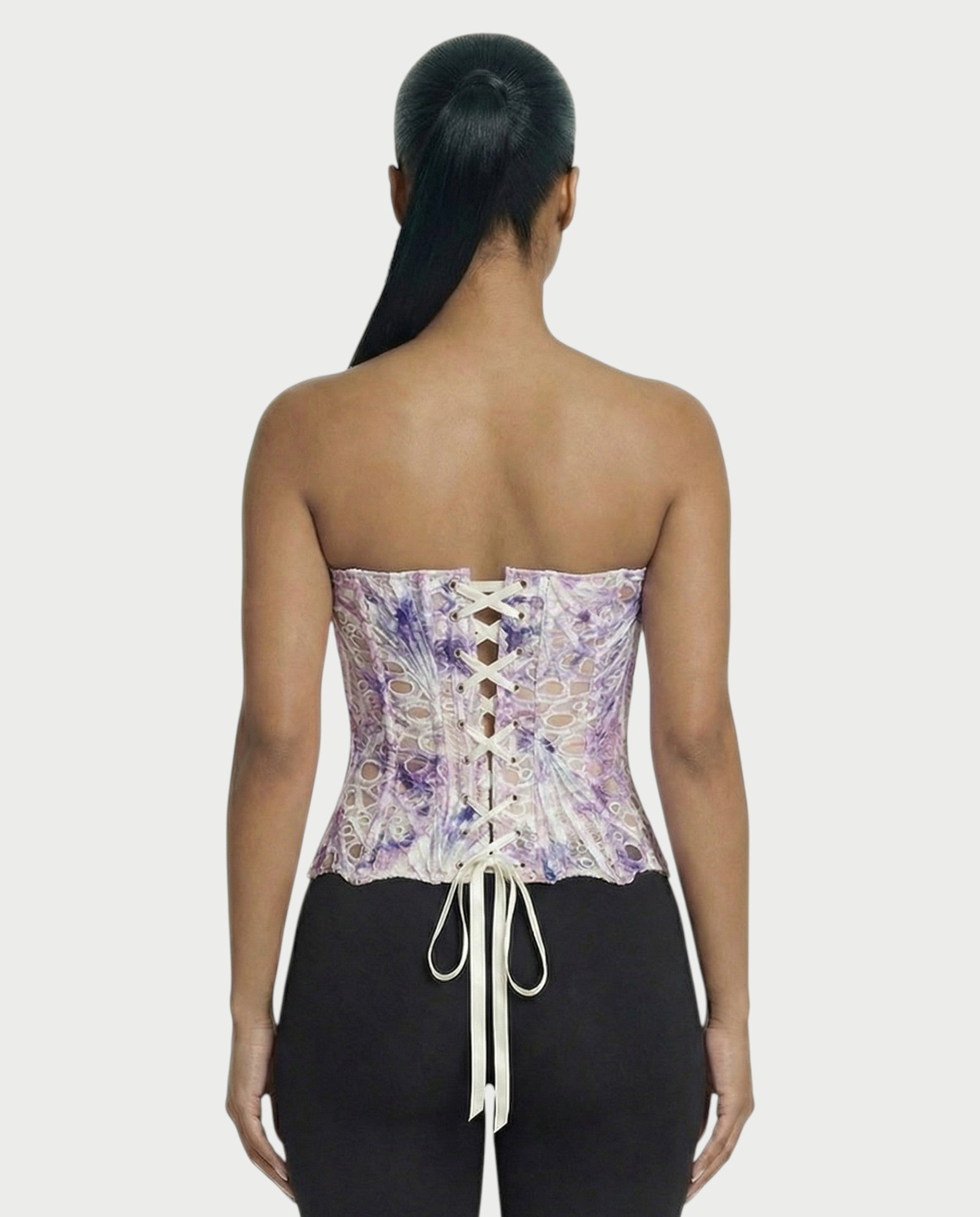 MARISSA Guipure Lace-up Back Corset Top