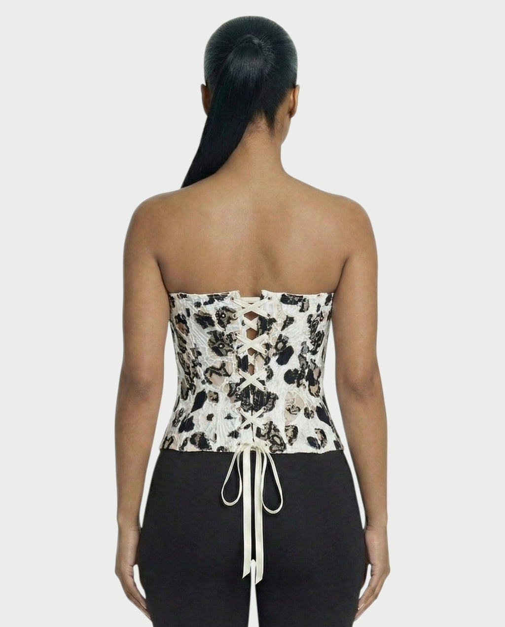 MARISSA Guipure Lace-up Back Corset Top