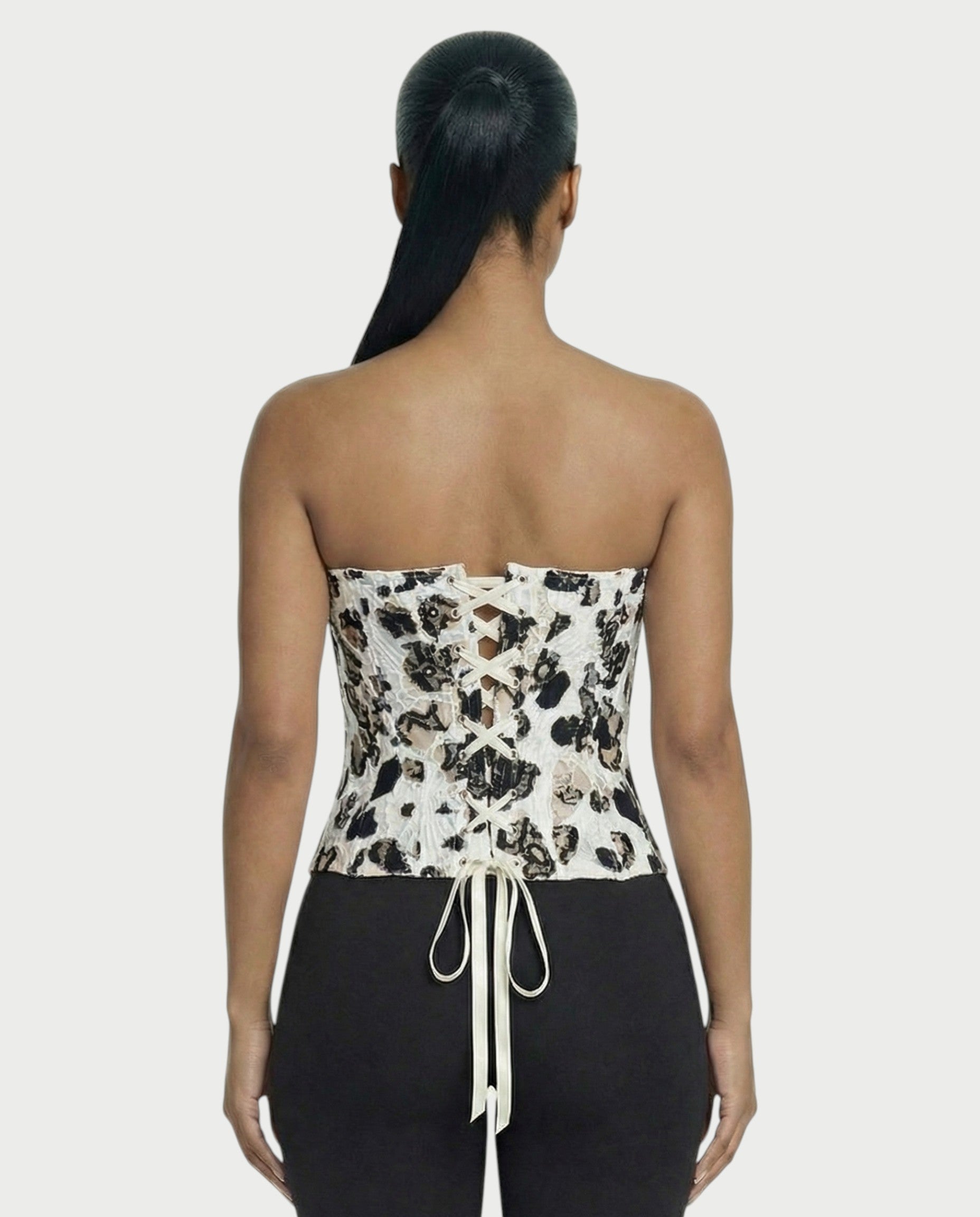 MARISSA Guipure Lace-up Back Corset Top
