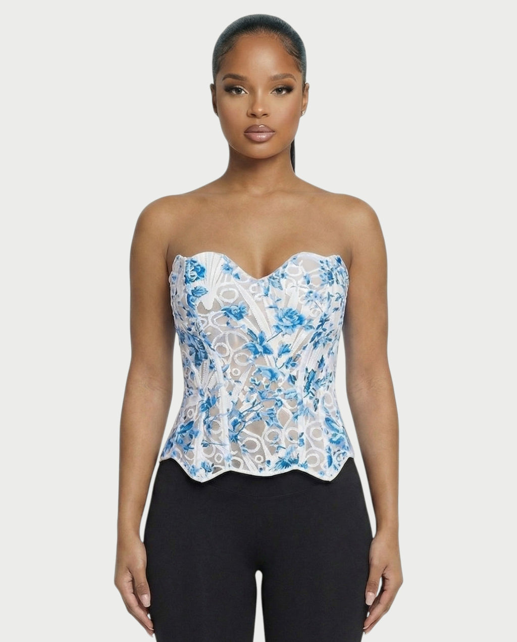 MARISSA Guipure Lace-up Back Corset Top