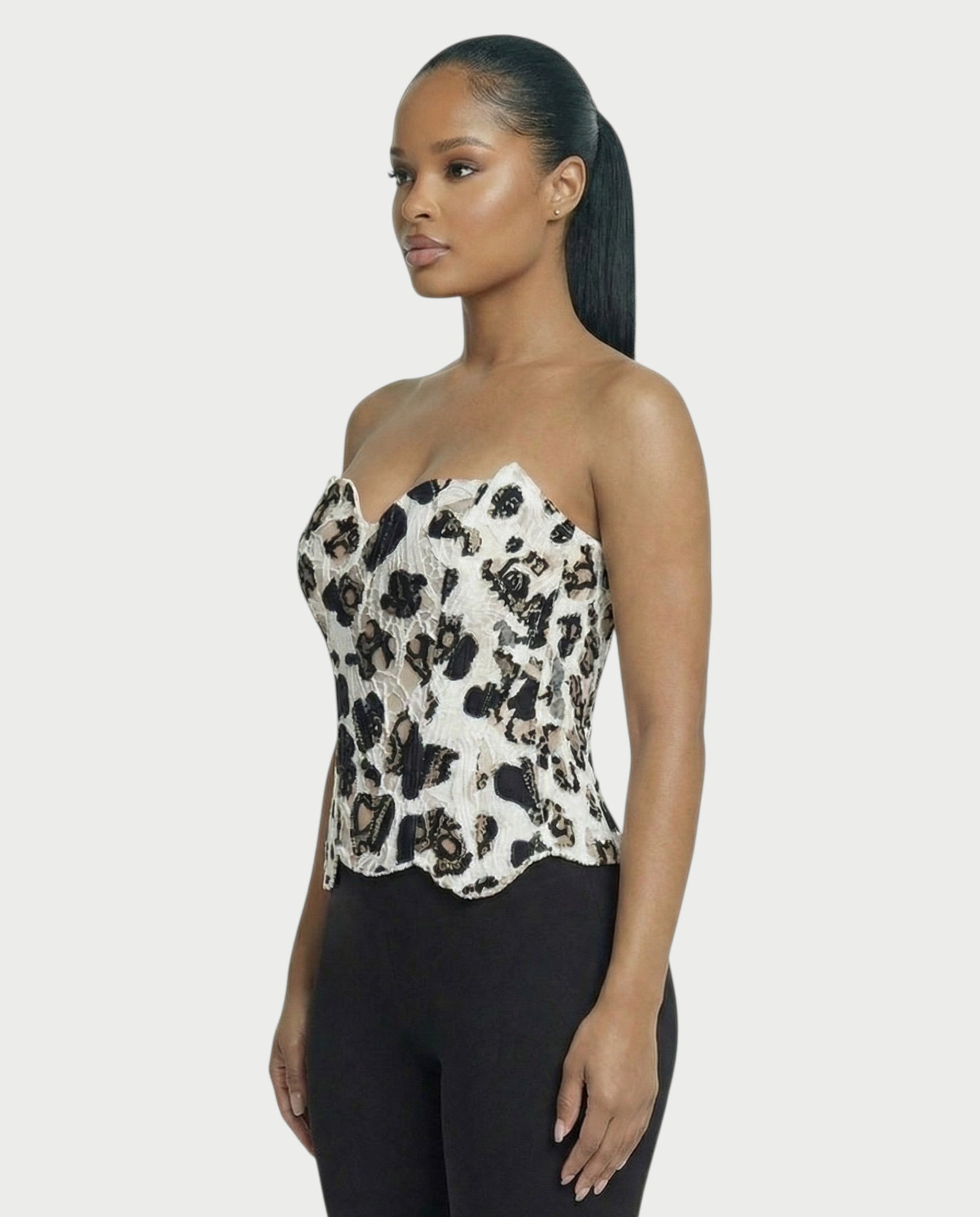 MARISSA Guipure Lace-up Back Corset Top