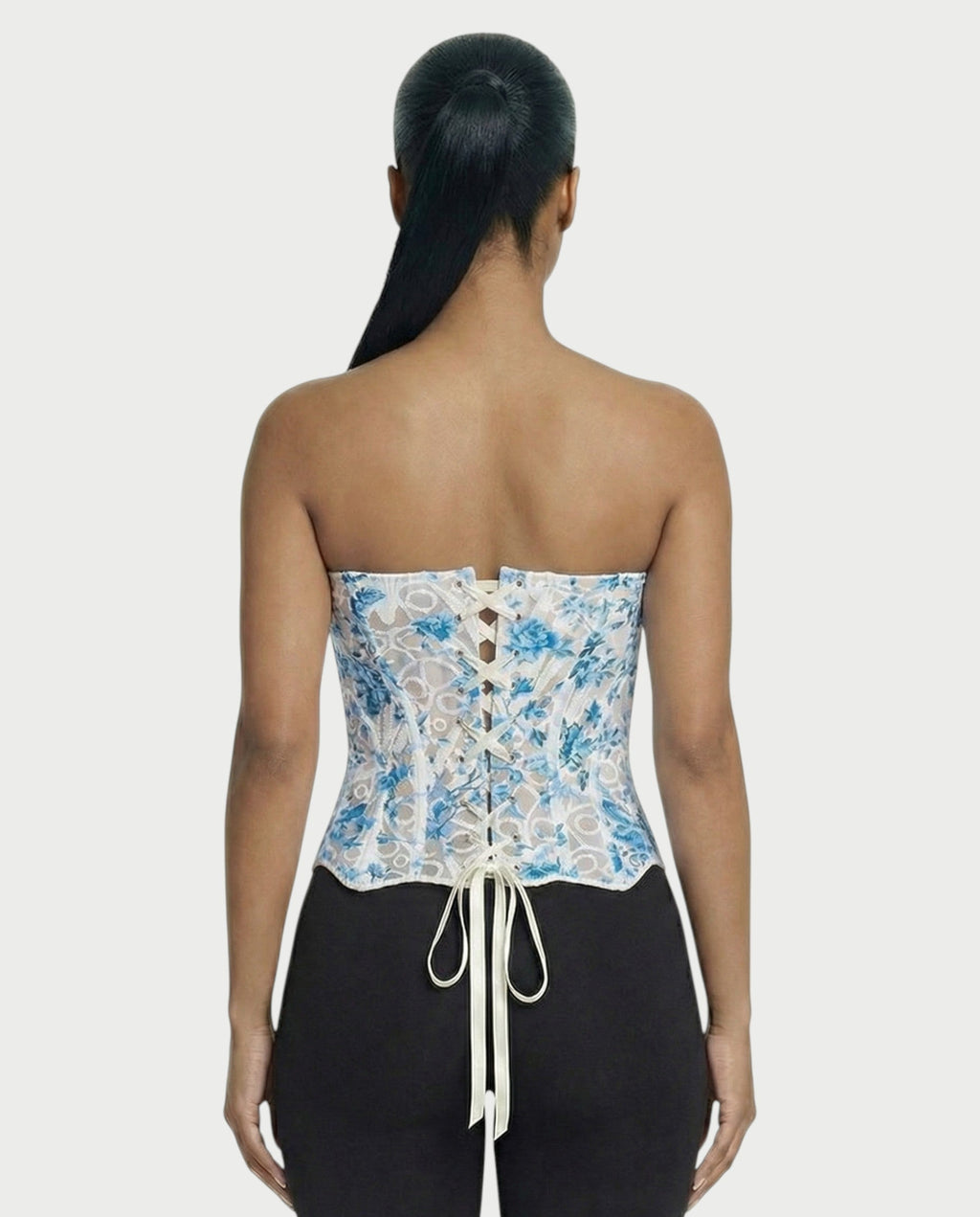 MARISSA Guipure Lace-up Back Corset Top