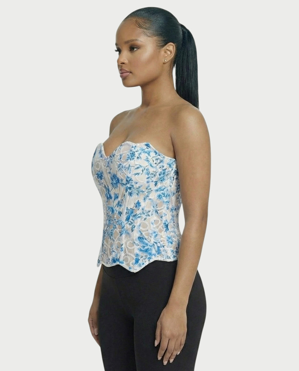 MARISSA Guipure Lace-up Back Corset Top