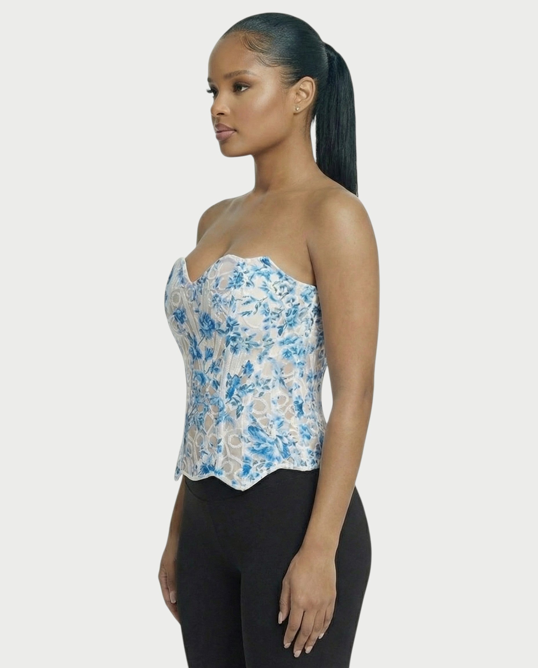 MARISSA Guipure Lace-up Back Corset Top