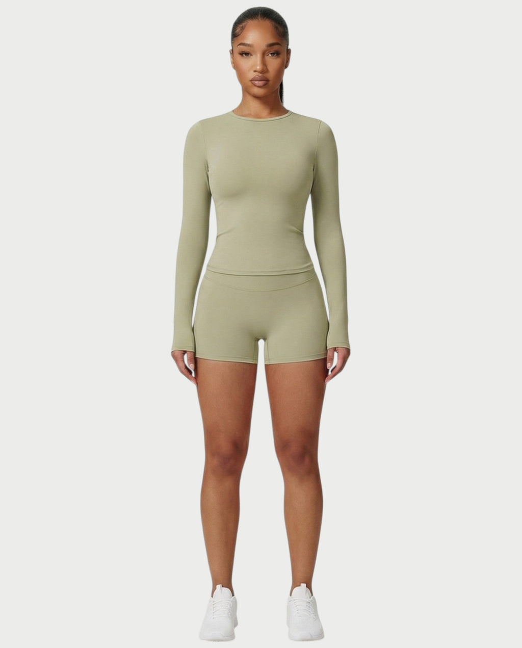 MELYA Long Sleeve Sporty Crew Neck Top