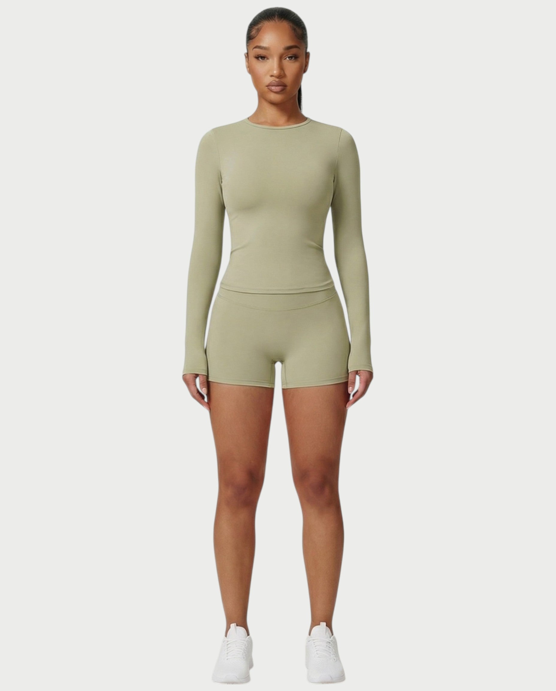 MELYA Long Sleeve Sporty Crew Neck Top