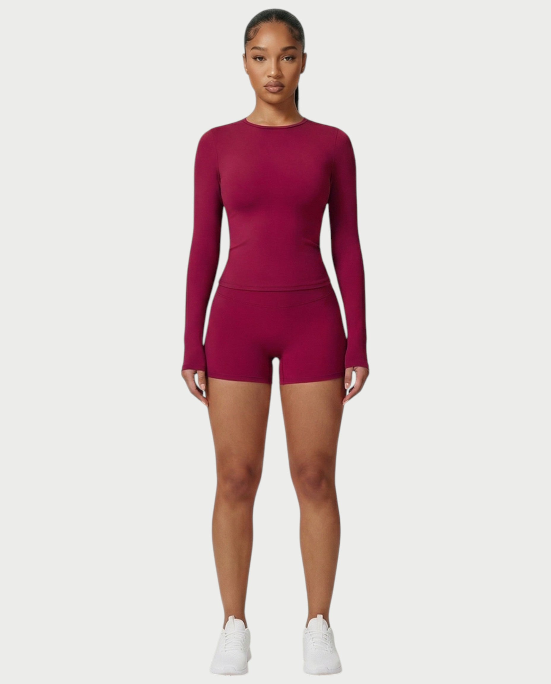 MELYA Long Sleeve Sporty Crew Neck Top