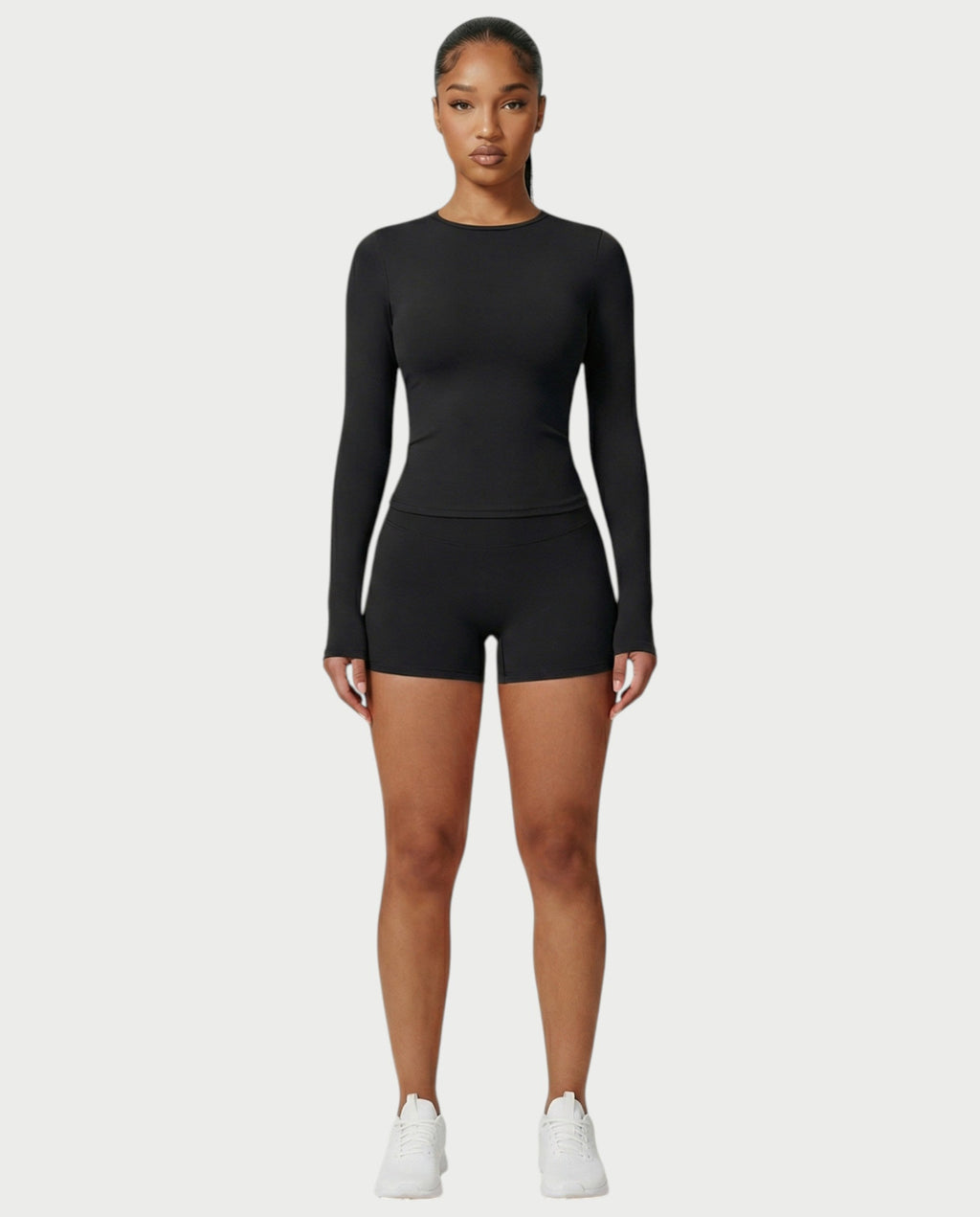 MELYA Long Sleeve Sporty Crew Neck Top