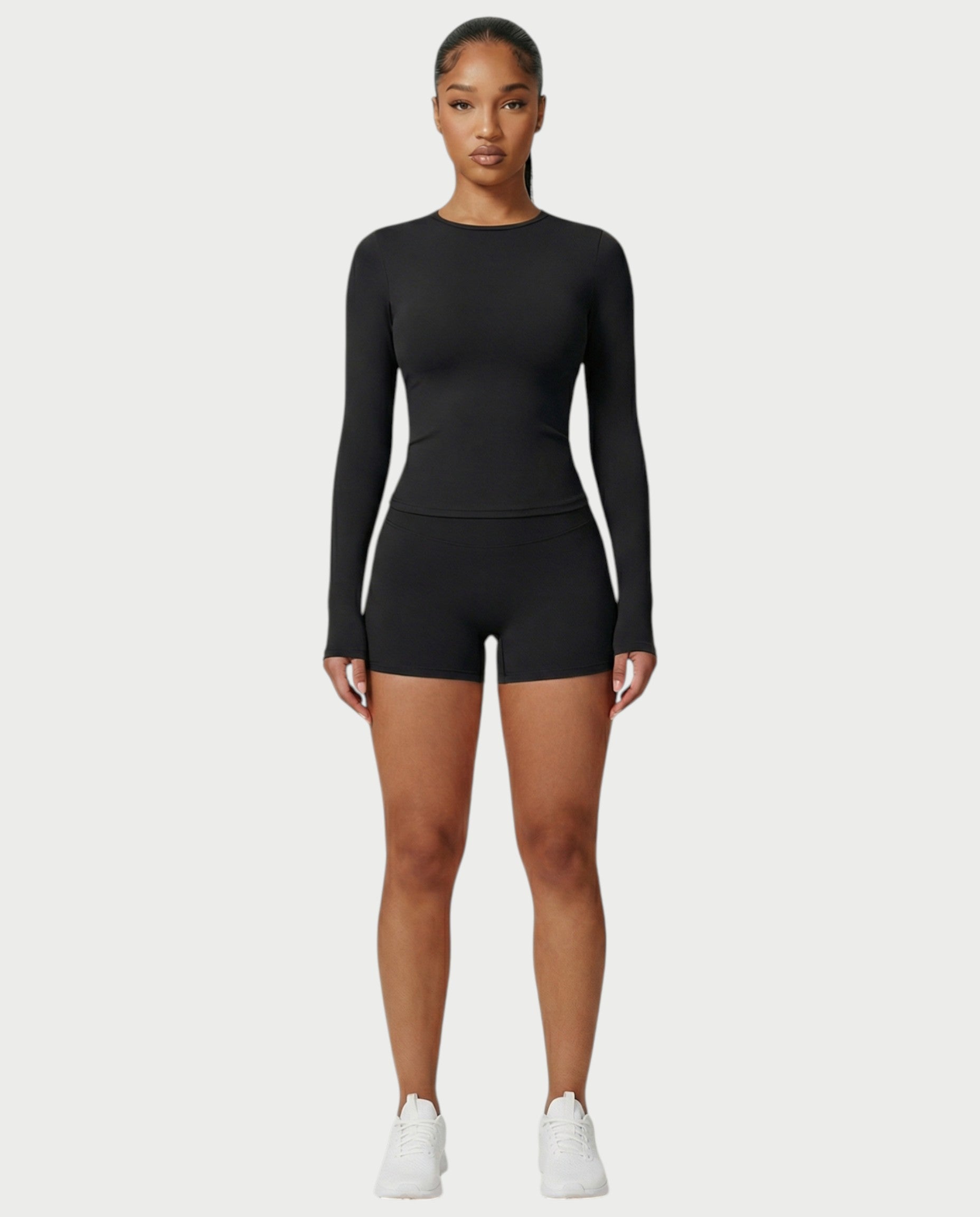 MELYA Long Sleeve Sporty Crew Neck Top