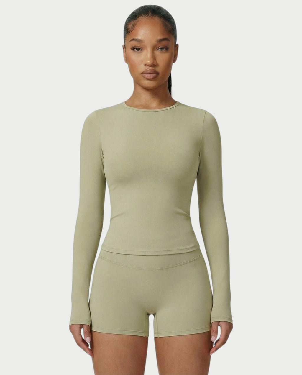 MELYA Long Sleeve Sporty Crew Neck Top
