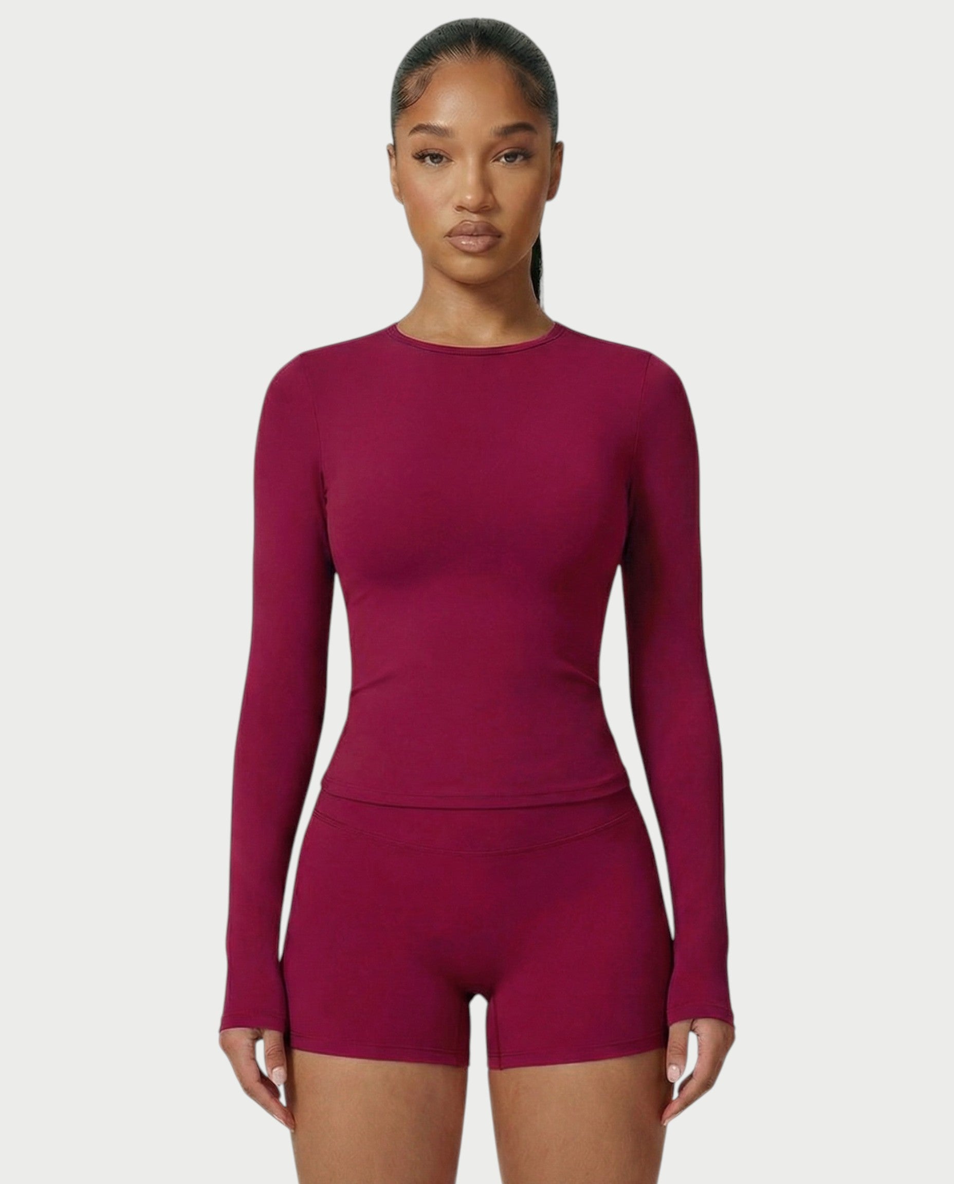 MELYA Long Sleeve Sporty Crew Neck Top