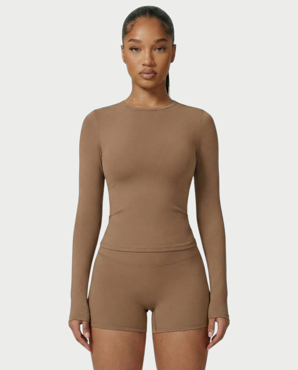 MELYA Long Sleeve Sporty Crew Neck Top