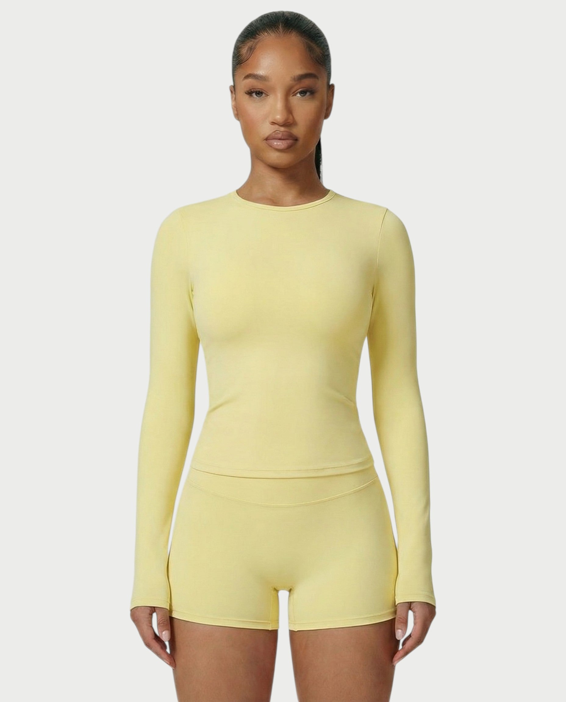 MELYA Long Sleeve Sporty Crew Neck Top