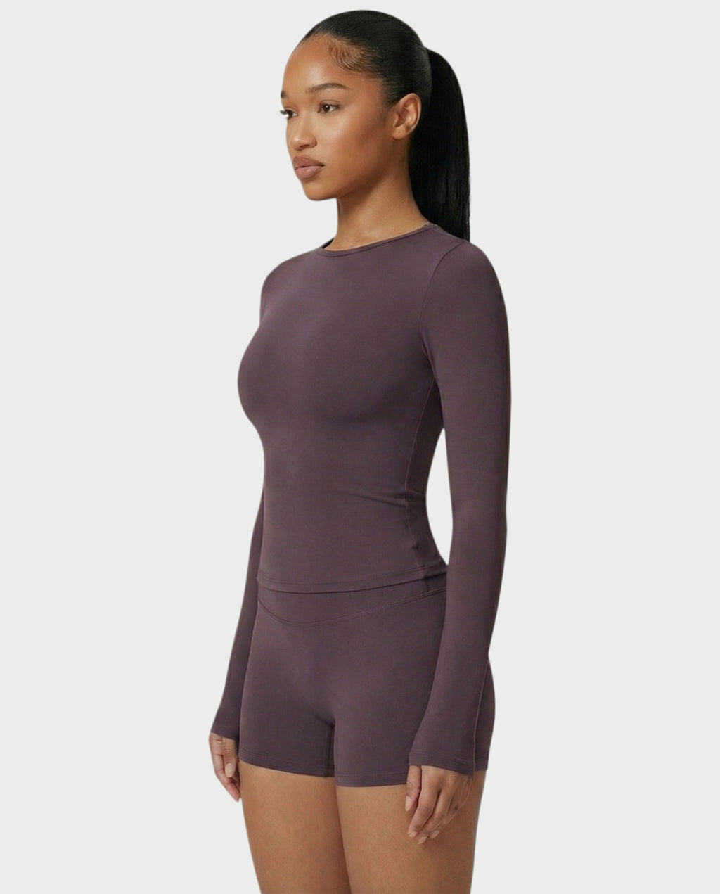 MELYA Long Sleeve Sporty Crew Neck Top