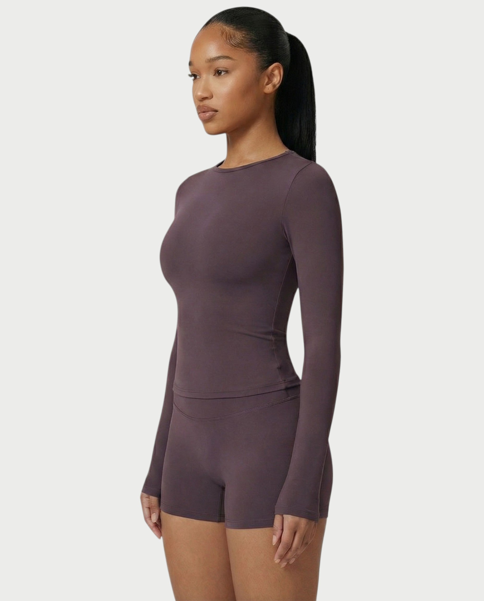 MELYA Long Sleeve Sporty Crew Neck Top