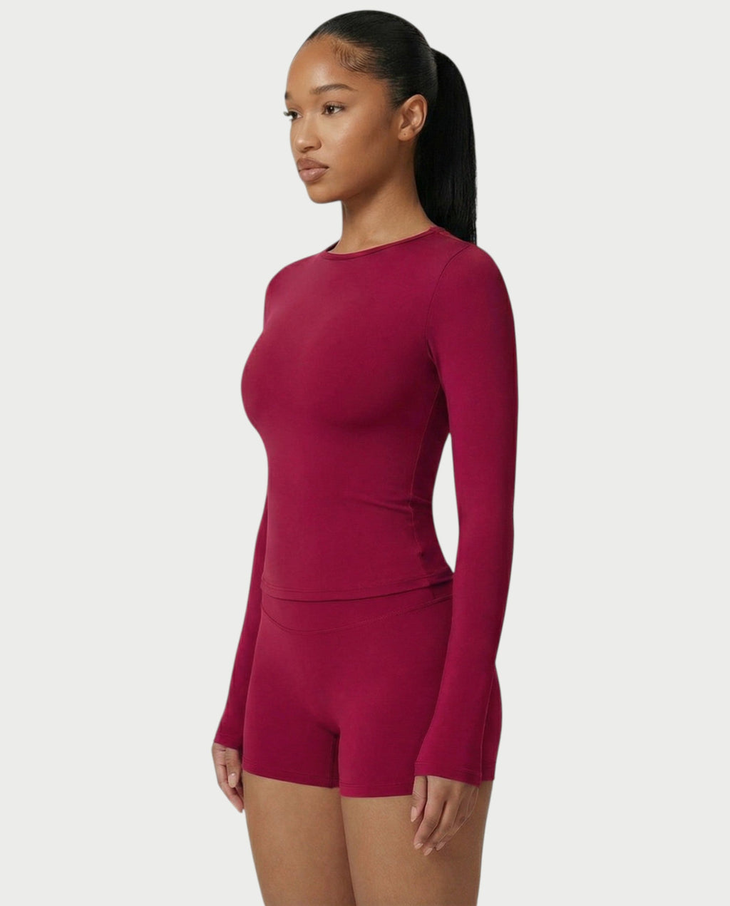 MELYA Long Sleeve Sporty Crew Neck Top