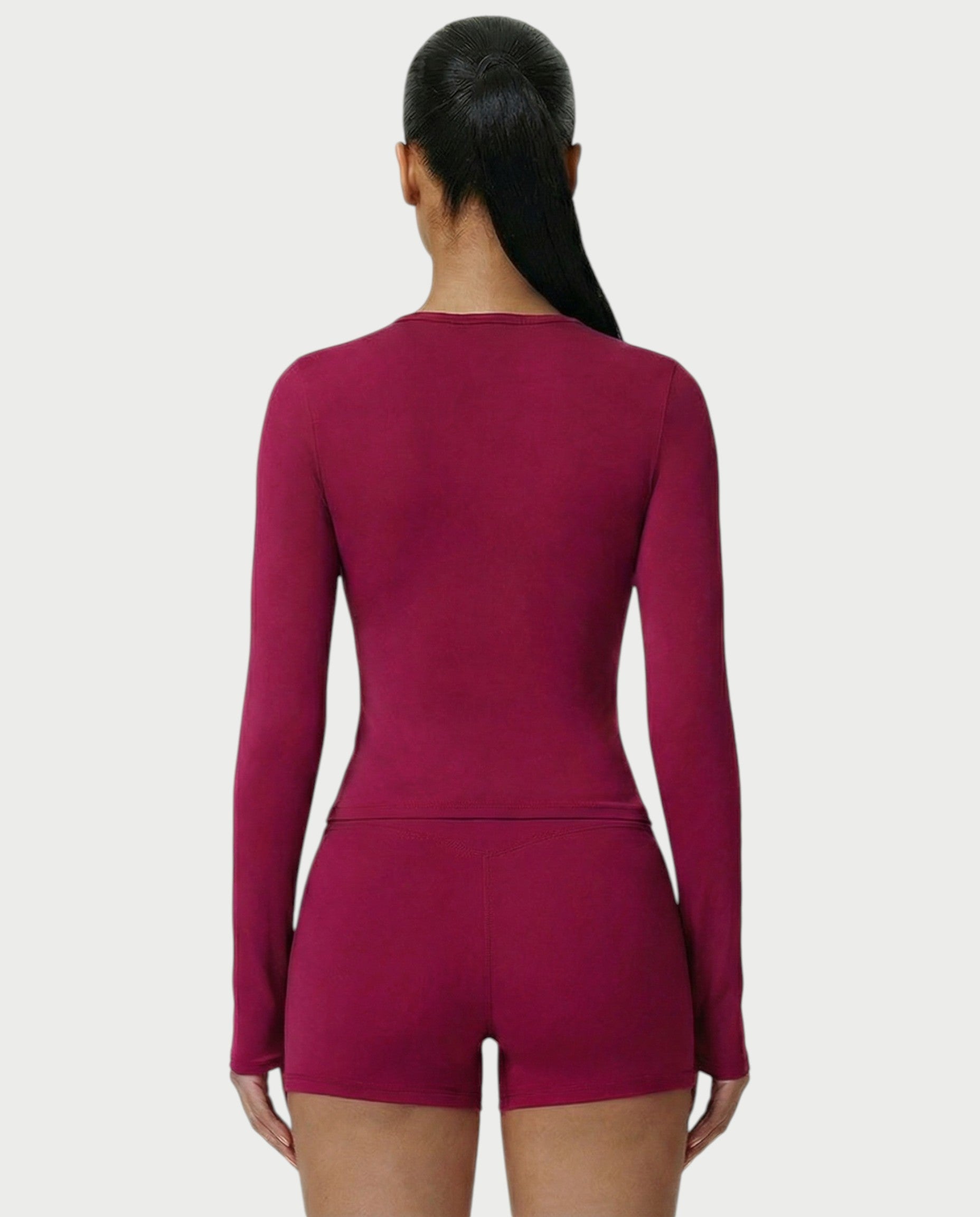MELYA Long Sleeve Sporty Crew Neck Top