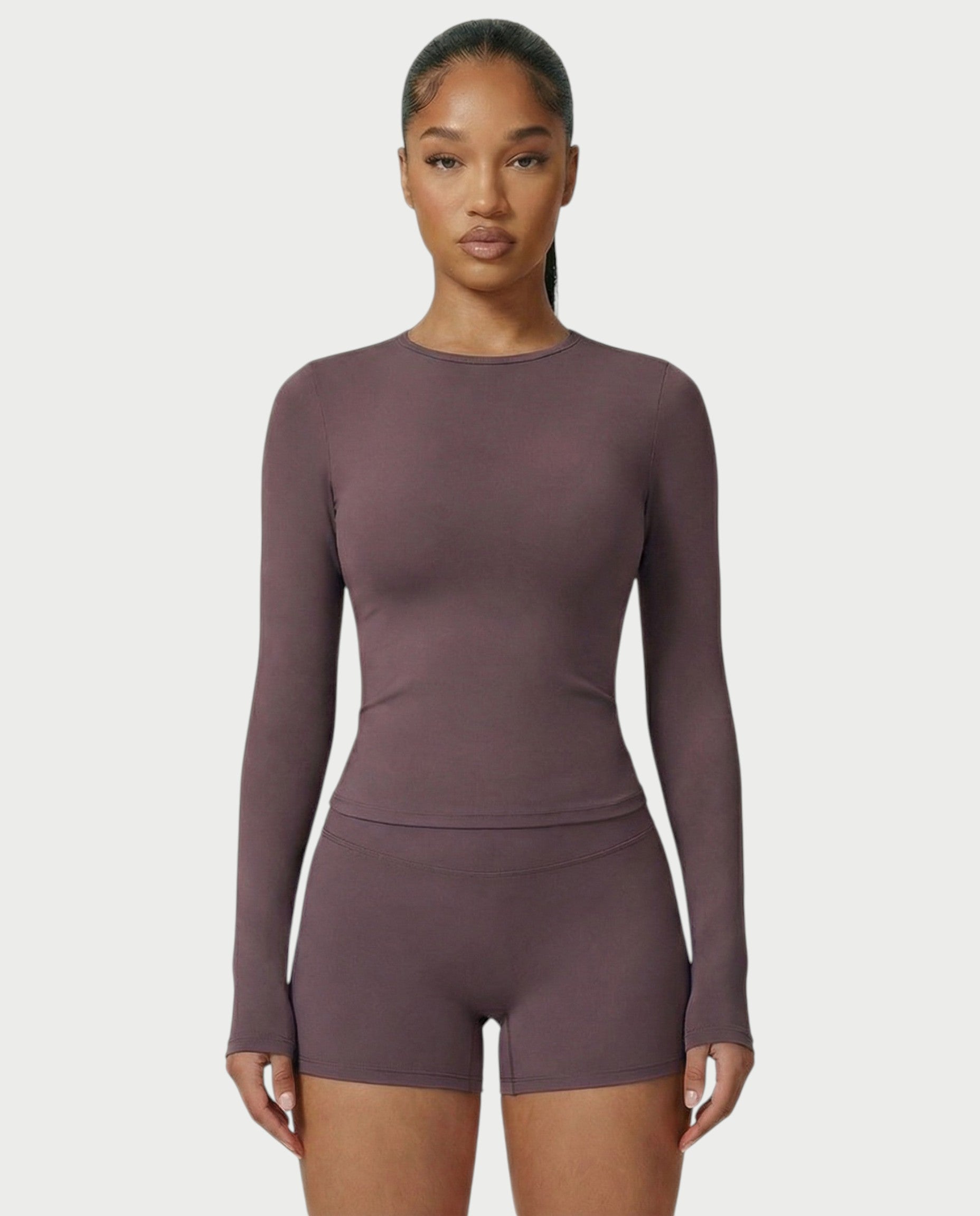 MELYA Long Sleeve Sporty Crew Neck Top