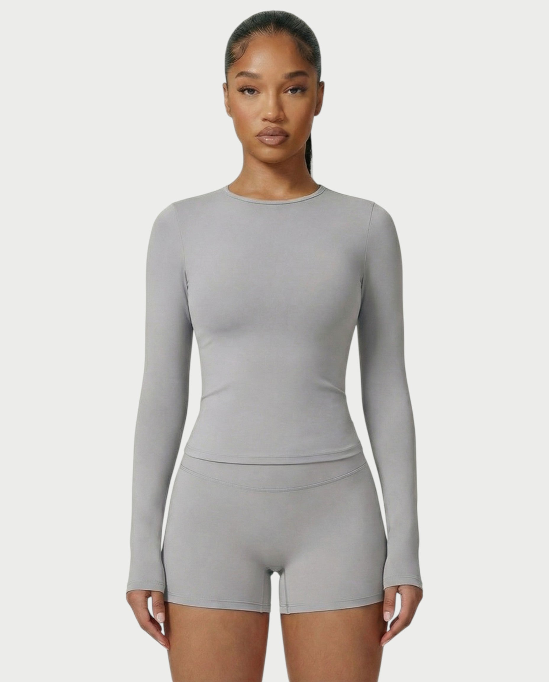 MELYA Long Sleeve Sporty Crew Neck Top