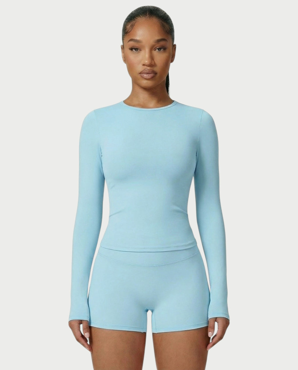 MELYA Long Sleeve Sporty Crew Neck Top