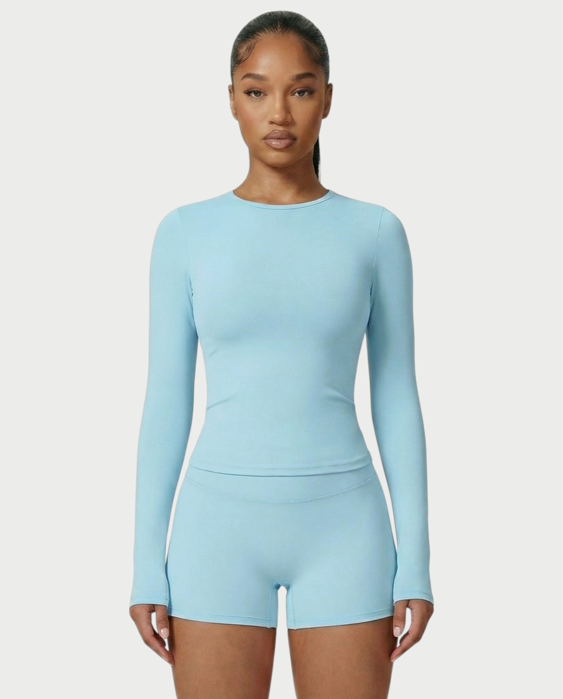 MELYA Long Sleeve Sporty Crew Neck Top