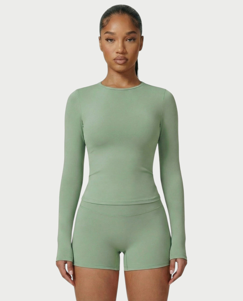 MELYA Long Sleeve Sporty Crew Neck Top
