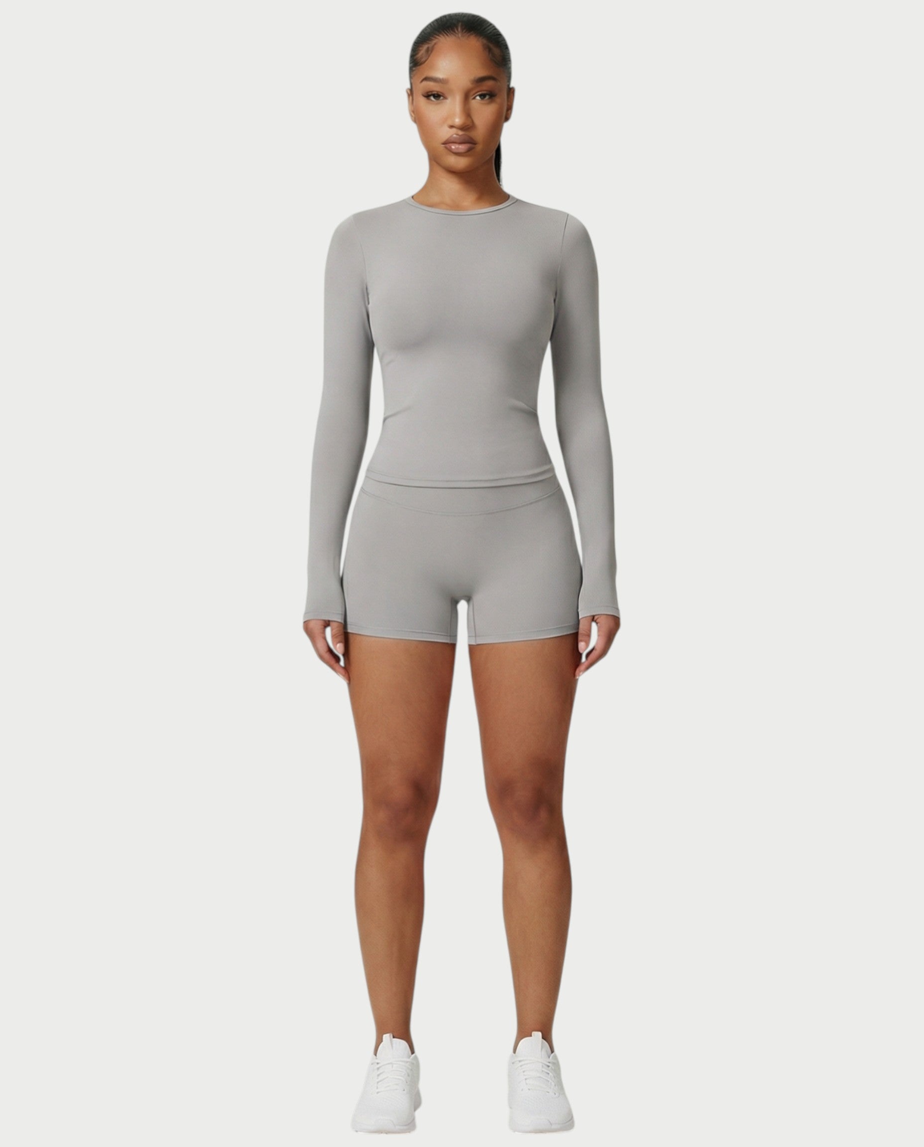 MELYA Long Sleeve Sporty Crew Neck Top