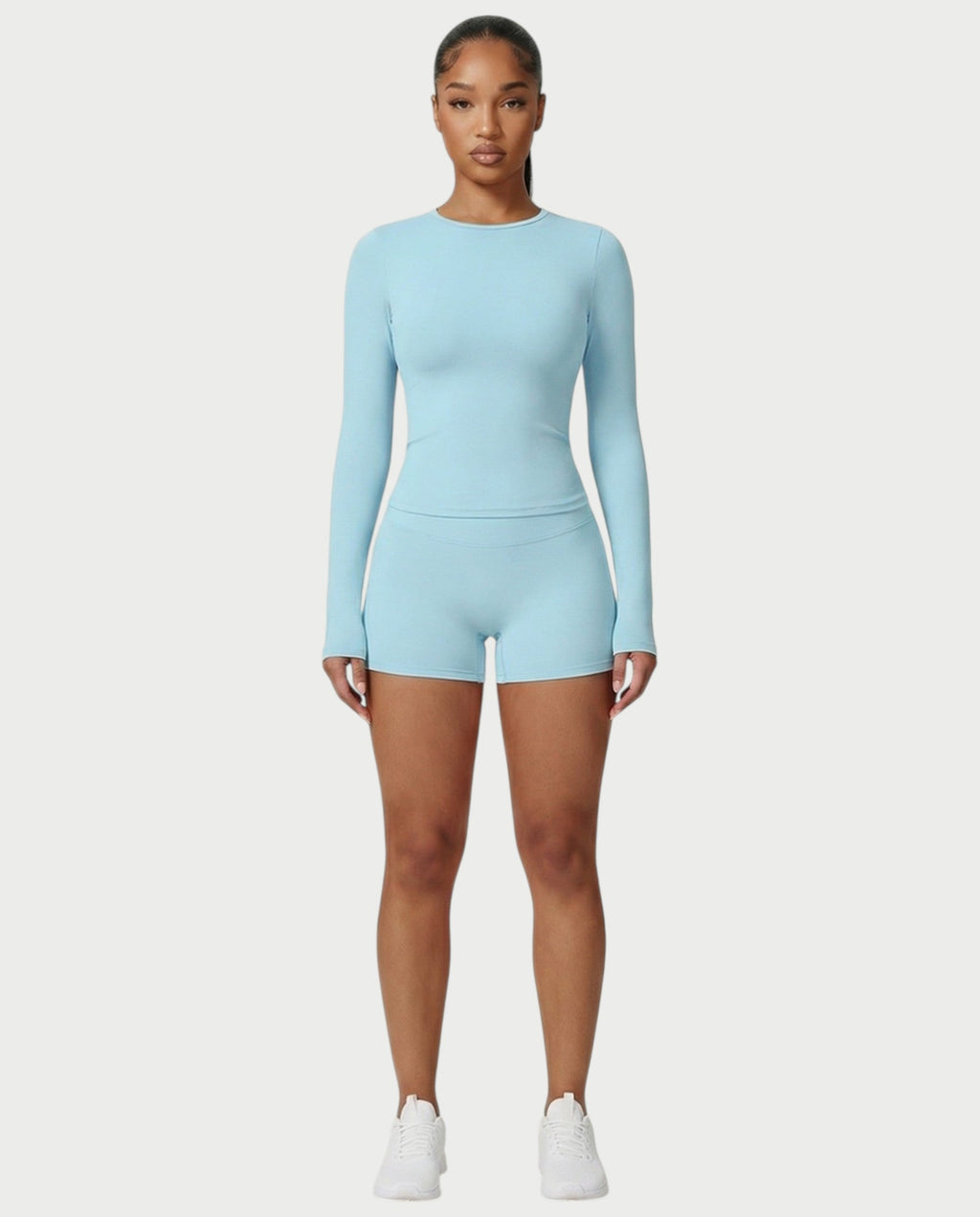 MELYA Long Sleeve Sporty Crew Neck Top