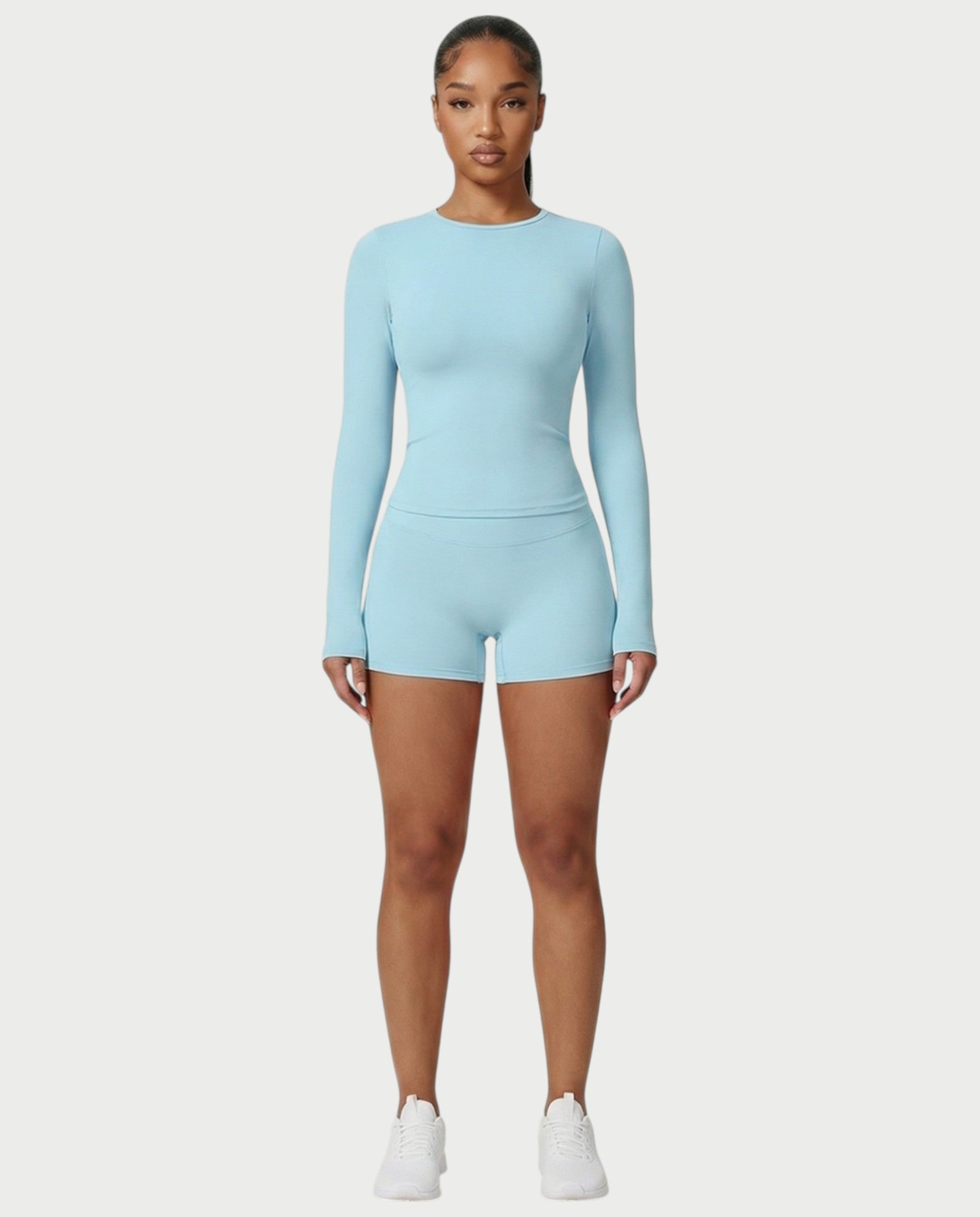 MELYA Long Sleeve Sporty Crew Neck Top