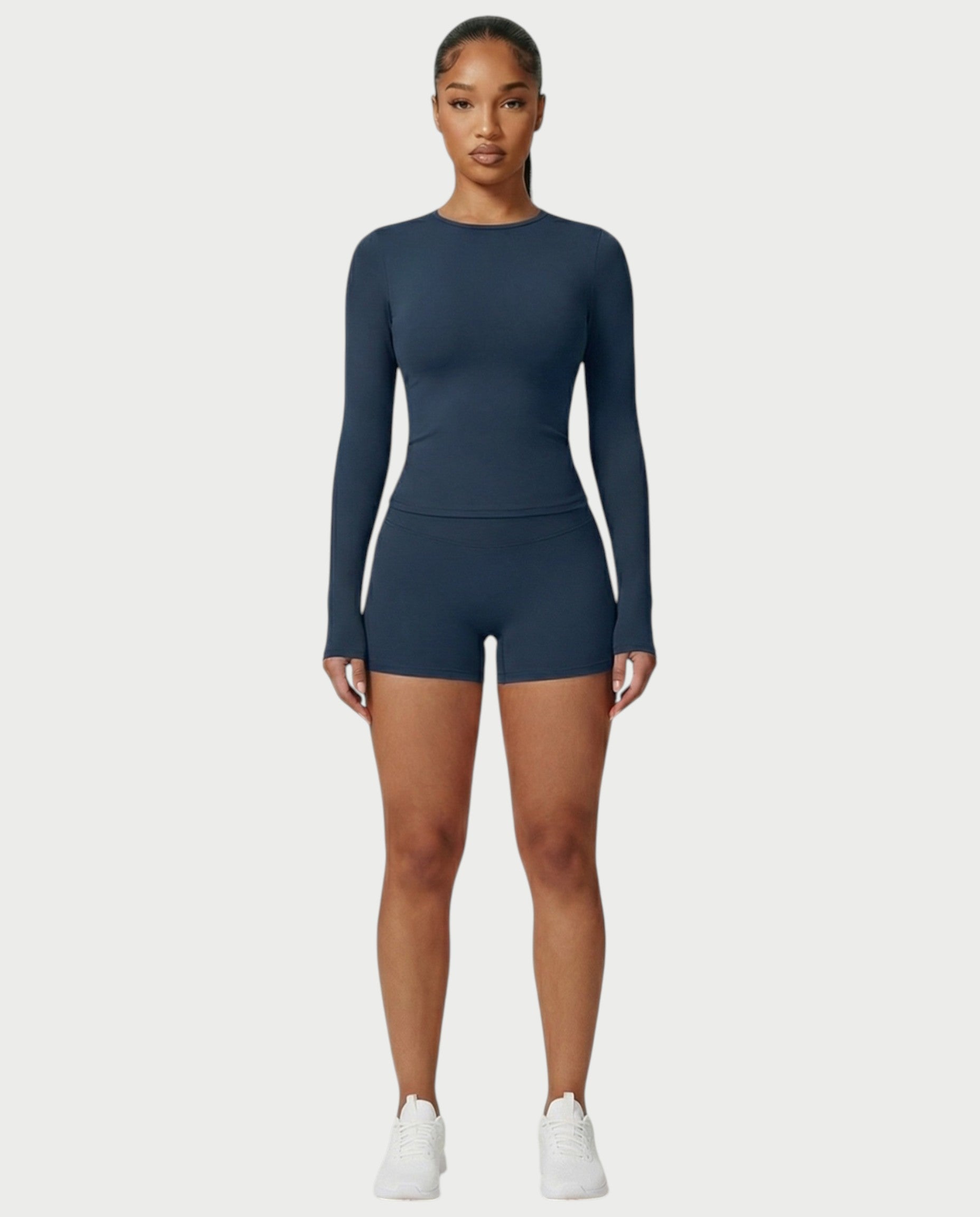 MELYA Long Sleeve Sporty Crew Neck Top