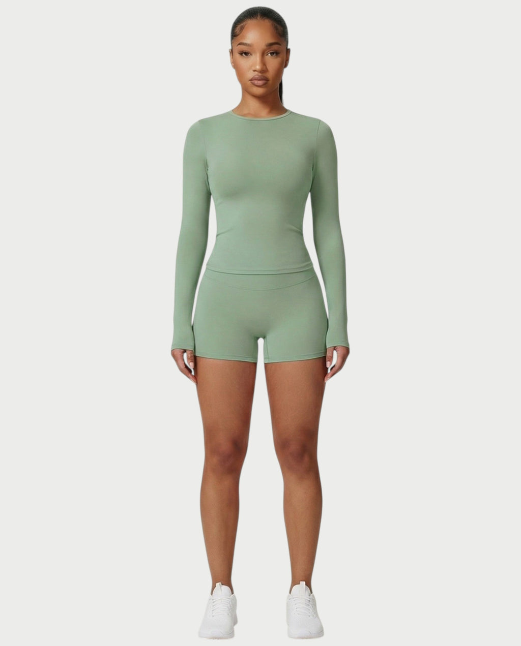 MELYA Long Sleeve Sporty Crew Neck Top