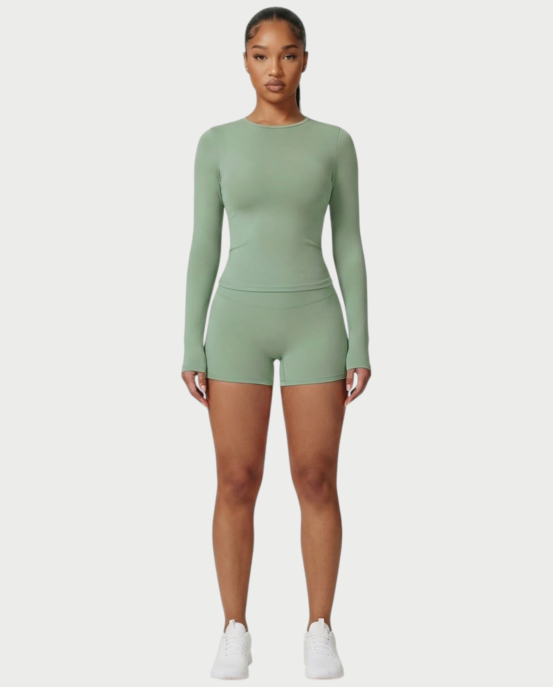 MELYA Long Sleeve Sporty Crew Neck Top