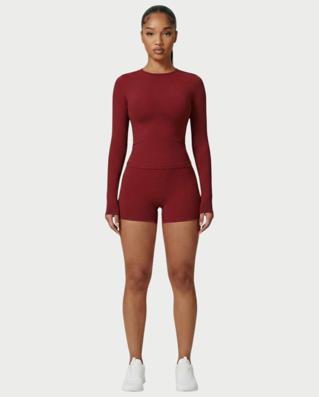 MELYA Long Sleeve Sporty Crew Neck Top