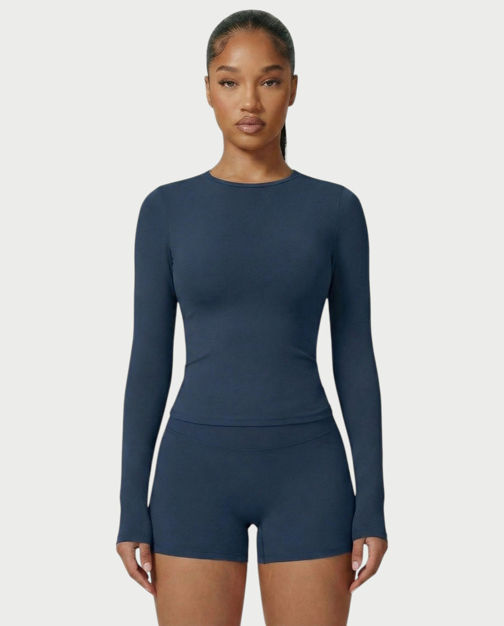 MELYA Long Sleeve Sporty Crew Neck Top