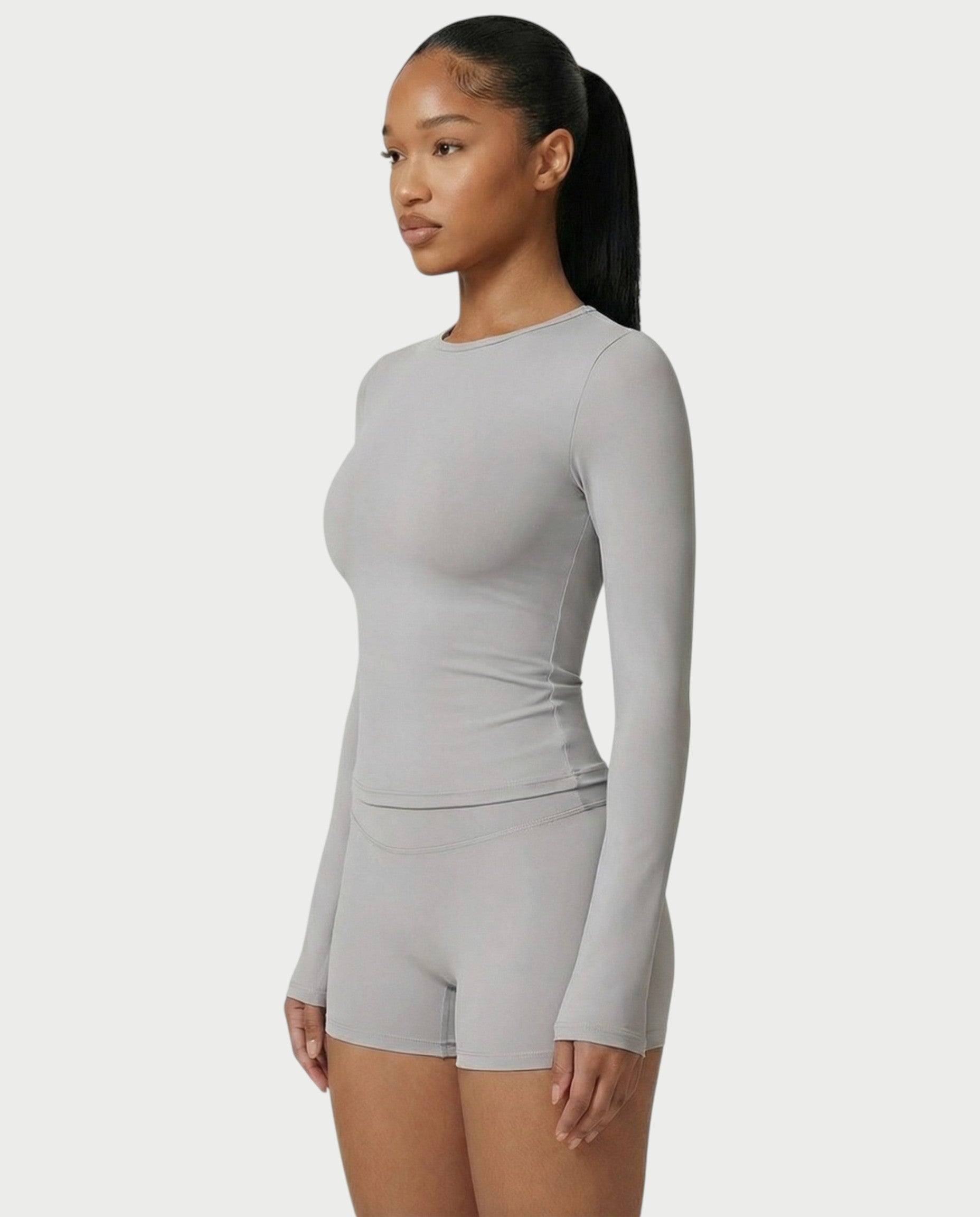 MELYA Long Sleeve Sporty Crew Neck Top