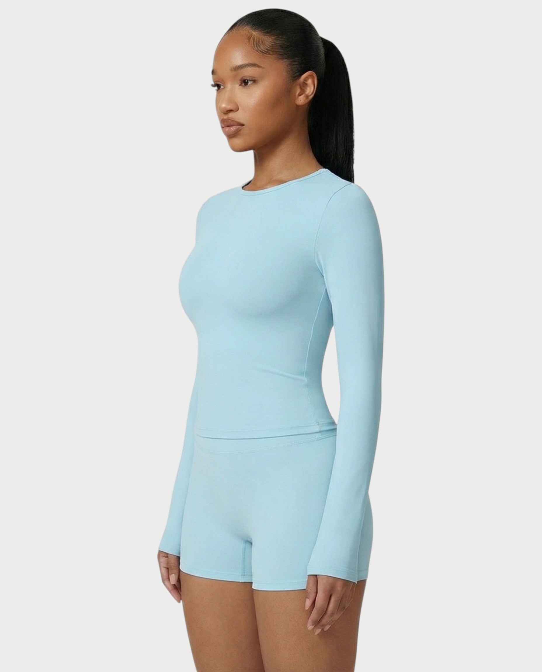 MELYA Long Sleeve Sporty Crew Neck Top