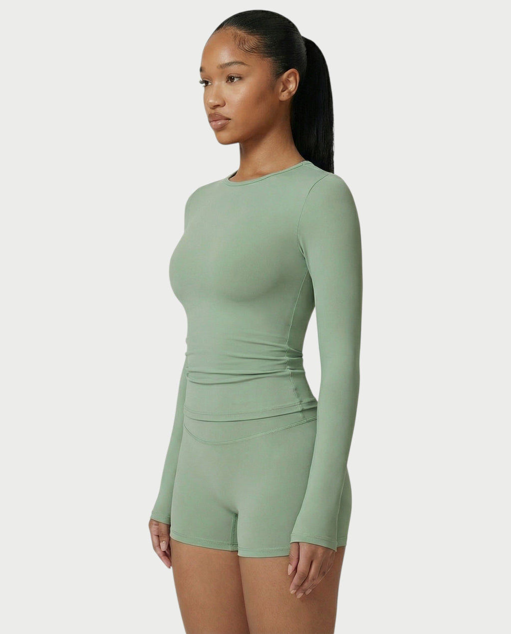 MELYA Long Sleeve Sporty Crew Neck Top