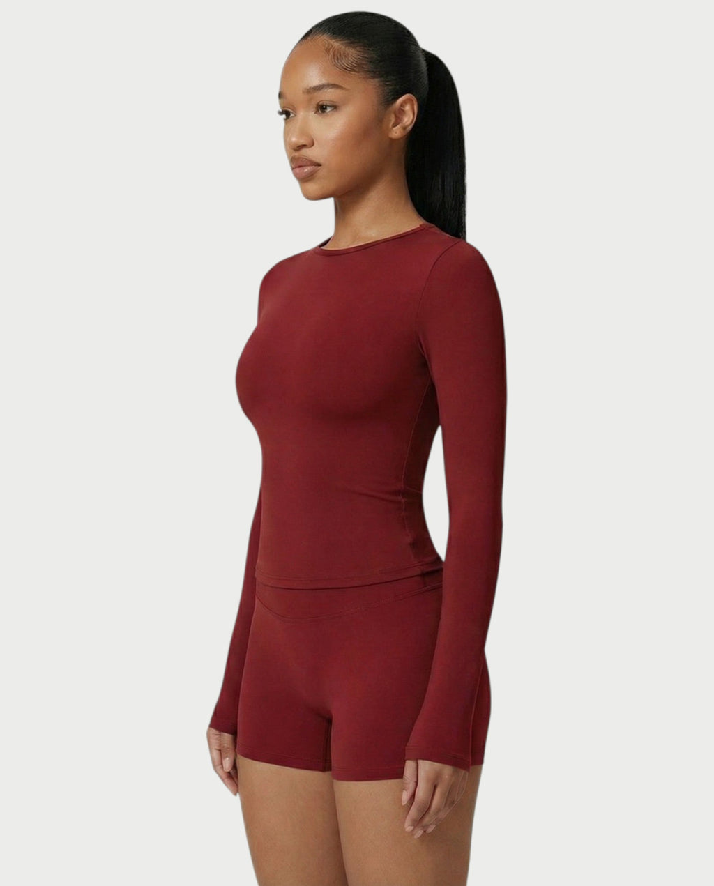 MELYA Long Sleeve Sporty Crew Neck Top