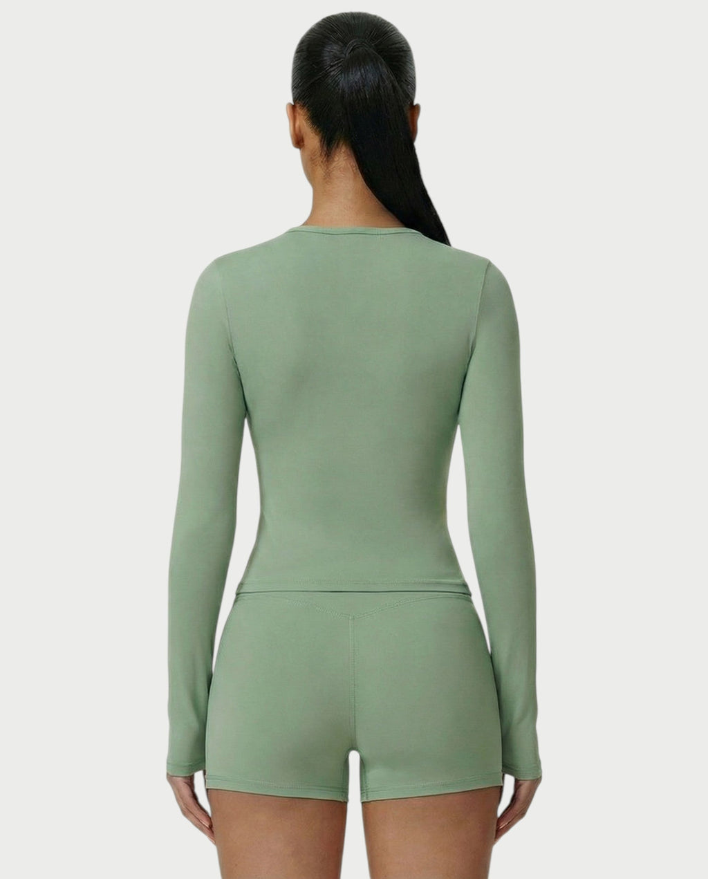 MELYA Long Sleeve Sporty Crew Neck Top