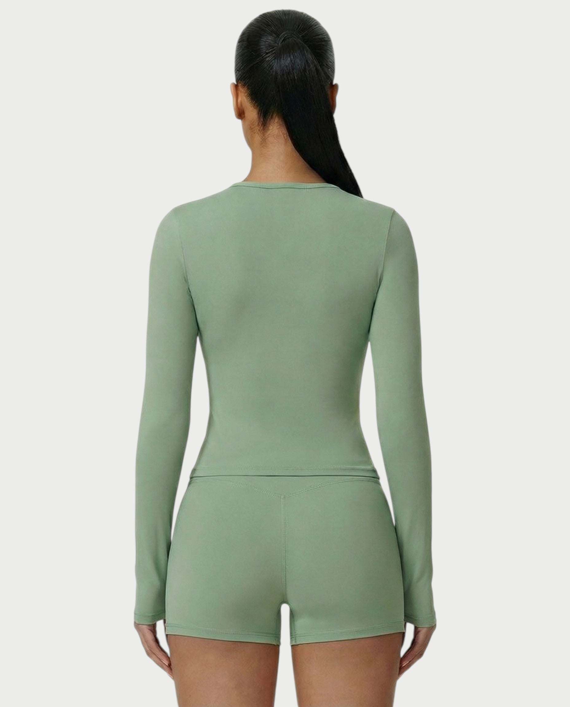 MELYA Long Sleeve Sporty Crew Neck Top