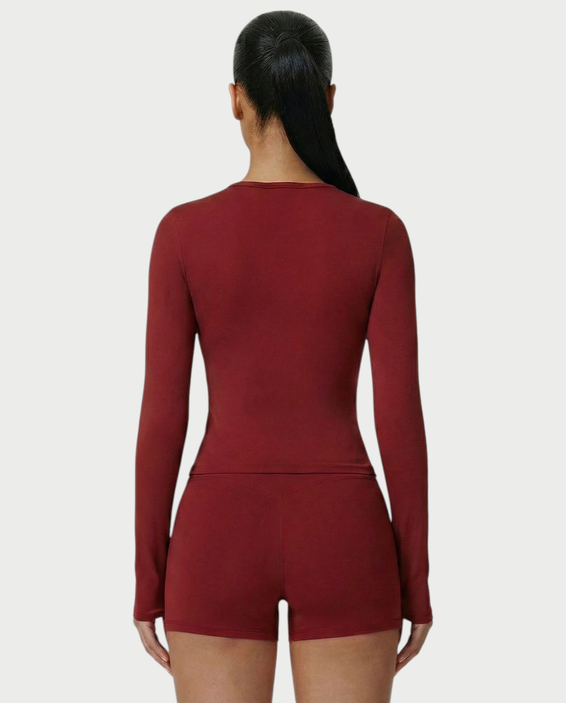 MELYA Long Sleeve Sporty Crew Neck Top