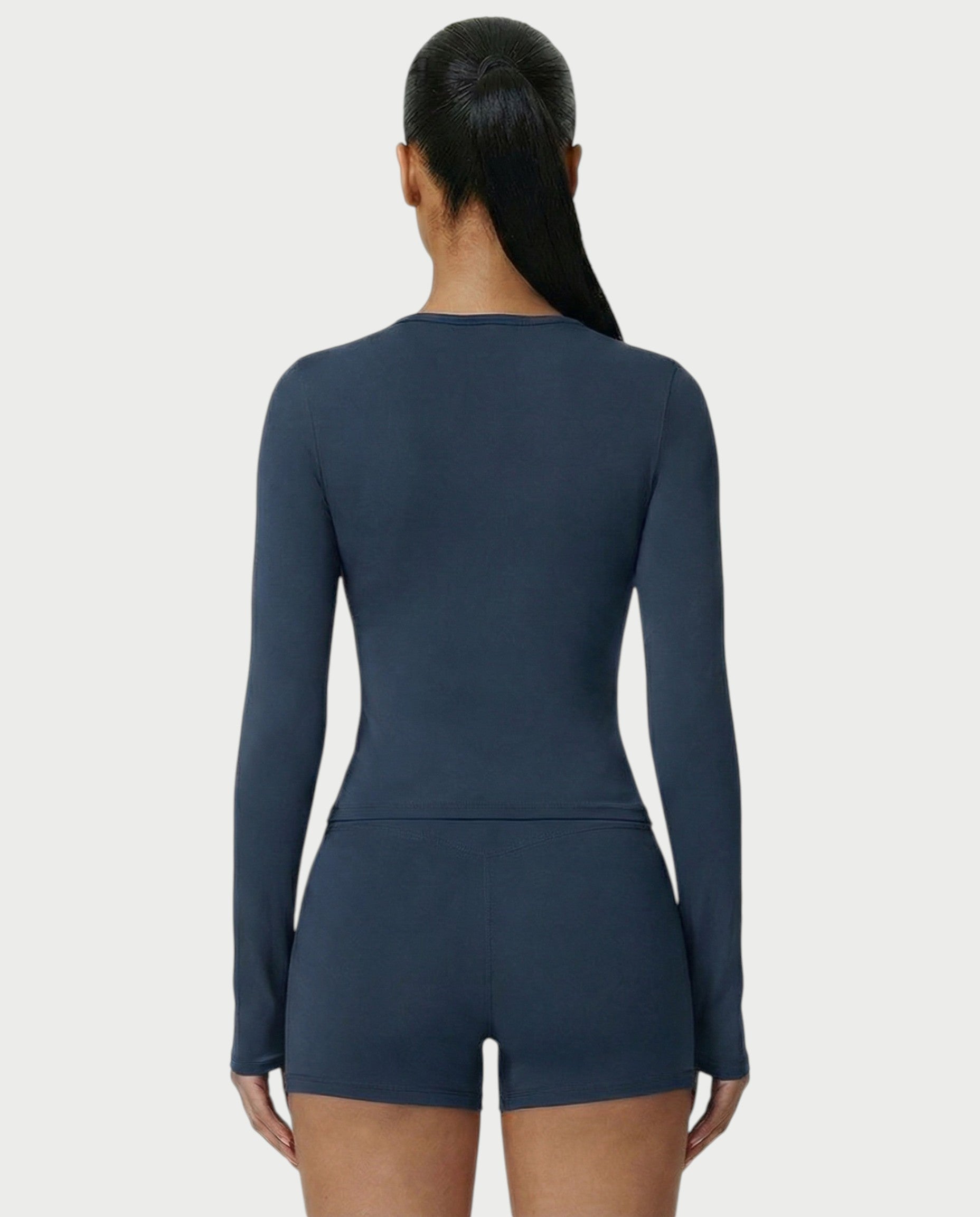 MELYA Long Sleeve Sporty Crew Neck Top