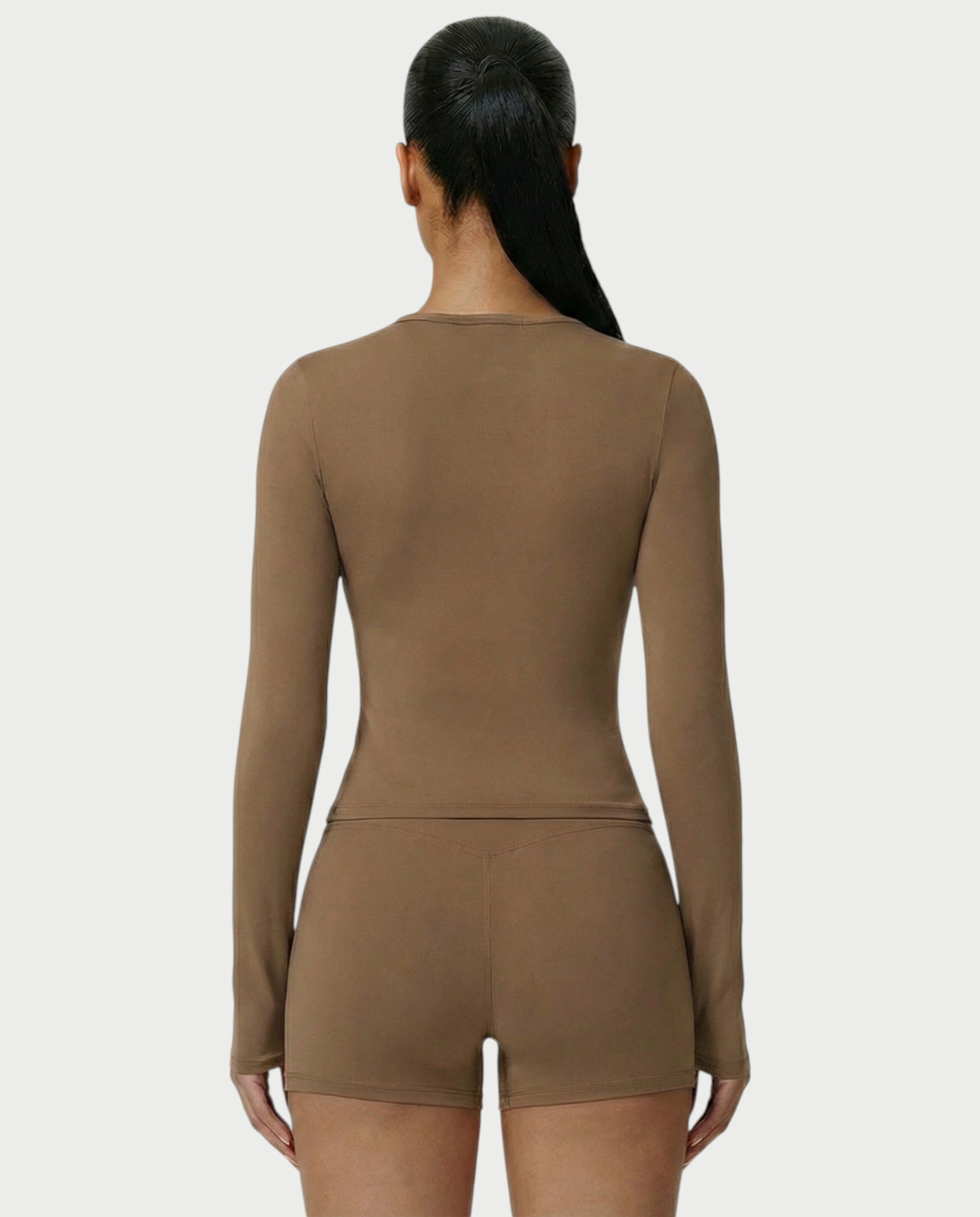 MELYA Long Sleeve Sporty Crew Neck Top