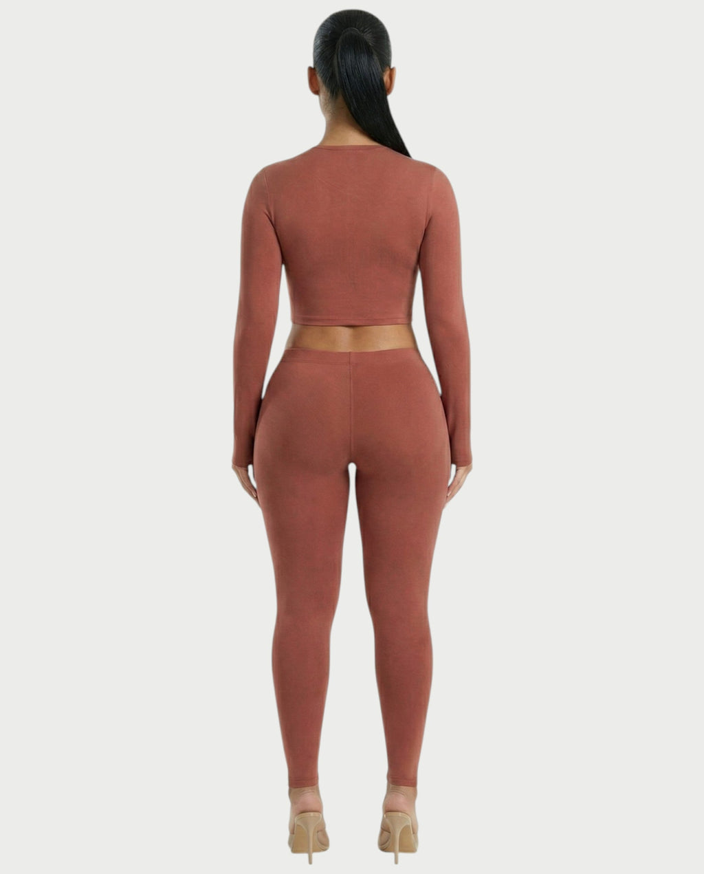 VANNA Long-Sleeve Waist Cinching Slim-Fit Top