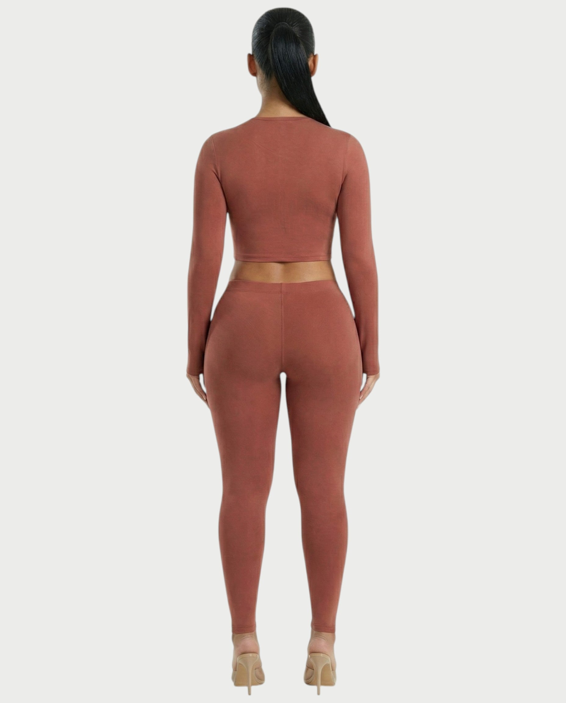 VANNA Long-Sleeve Waist Cinching Slim-Fit Top